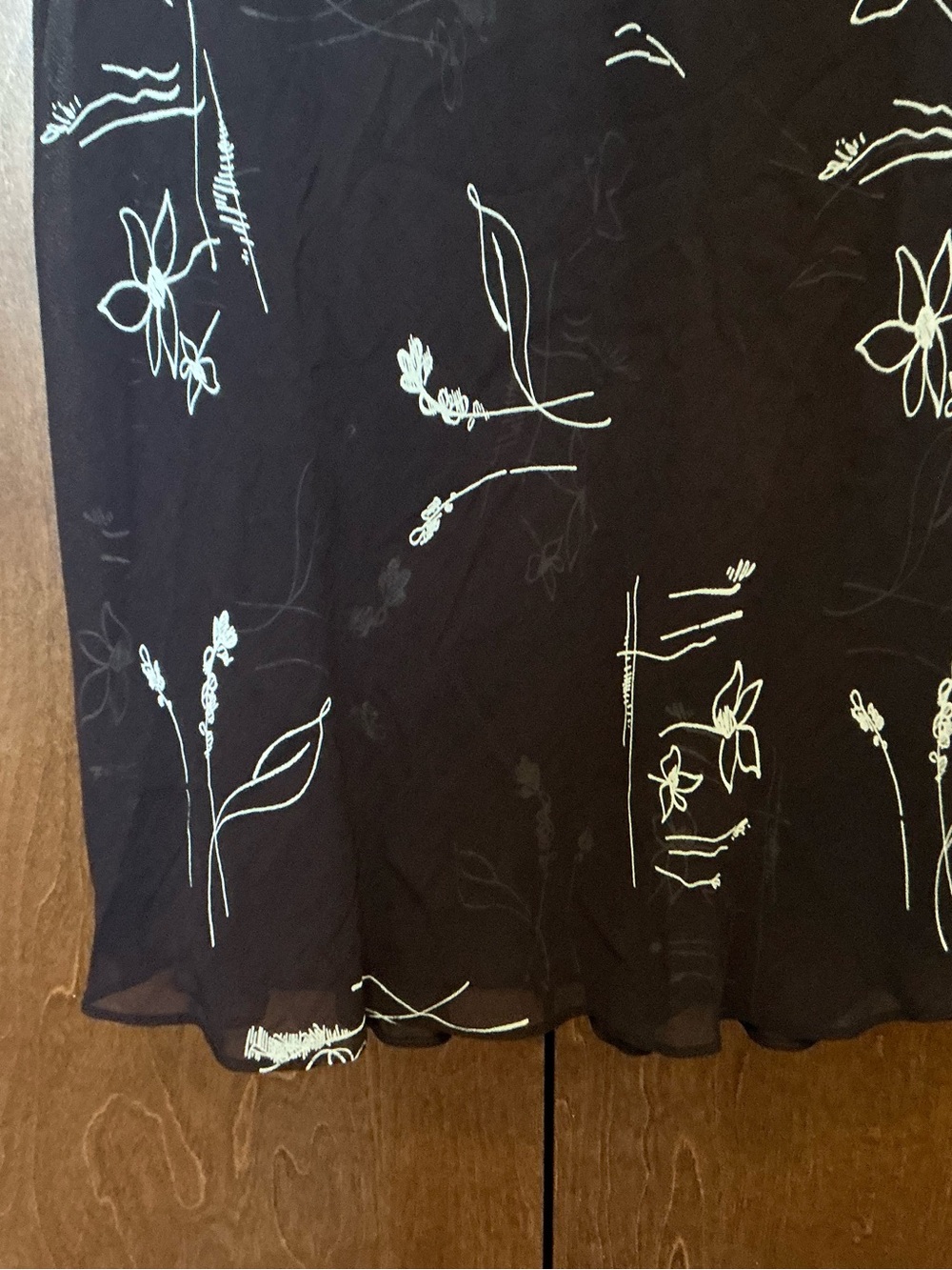 Vintage Ronni Nicole Long Semi Sheer Dress Brown 10 Delicate Flowers Elegant - Picture 10 of 13
